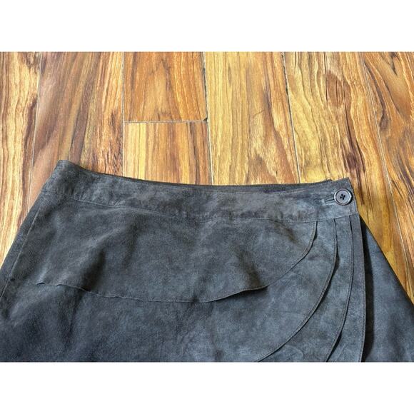 Kenar Brown Leather Layered Wrap Skirt Women’s Size 10 Western Festival - Picture 2 of 6